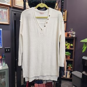 CES FEMME Oversized Henley Tunic Length Sweater S